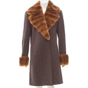 Dolce & Gabbana Fur Trimmed Wool Coat